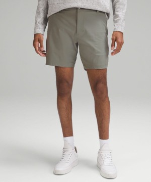 Lululemon Commission Klassiska-Fit 7" Warpstreme Shorts Herr Grå Olivgröna Sverige | WLBVTM942