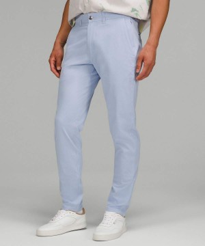 Lululemon Commission Slim-Fit 32" WovenAir Byxor Herr Blå Beige Sverige | IHVMDU672