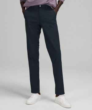 Lululemon Commission Slim-Fit 34" Warpstreme Byxor Herr Marinblå Sverige | THFJVY462