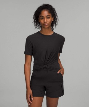 Lululemon Crescent T-shirt Dam Svarta Sverige | QEJRXH986