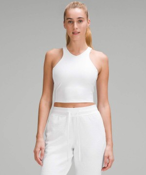 Lululemon Cropped V-Neck Tennis Linne Dam Vita Sverige | RVTJSX145