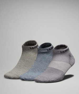 Lululemon Daily Stride Bekvämlighet Low-Ankle 3 Pack Strumpor Herr Grå Blå Olivgröna Sverige | TGRENQ481