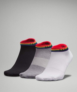 Lululemon Daily Stride Bekvämlighet Low-Ankle 3 Pack Strumpor Herr Vita Grå Svarta Sverige | XBTIHV036