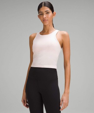 Lululemon Ebb to Street Cropped Racerback Linne Dam Ljusröda Sverige | CFUQBS943