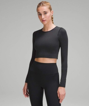 Lululemon Ebb to Street Långärmad Tröja Dam Svarta Sverige | UWNOSA647