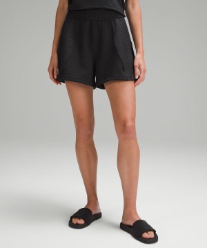Lululemon Embossed Panel High-Rise 4" Shorts Dam Svarta Sverige | KGCRWB279