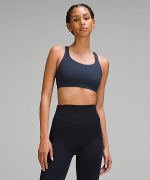 Lululemon Energy Bra Medium Support, B–D Cups Sport BH Dam Marinblå Sverige | ZTUWFJ410