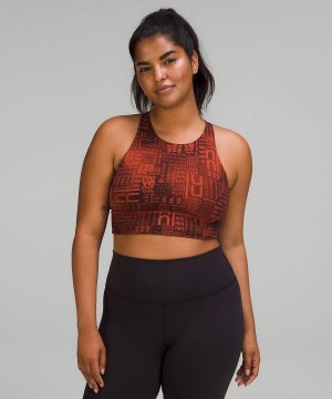 Lululemon Energy High-Neck Longline Bra Medium Support, B–D Cups Sport BH Dam Röda Olika Färger Sverige | LIMDFO150