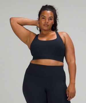 Lululemon Energy Longline Bra Medium Support, B–D Cups Sport BH Dam Marinblå Sverige | IWYJEC126