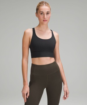 Lululemon Energy Longline Bra Medium Support, B–D Cups Sport BH Dam Svarta Sverige | DZVIBG342