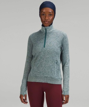 Lululemon Engineered Warmth Half-Zip Tröjor Dam Gröna Vita Sverige | HGZUAP169
