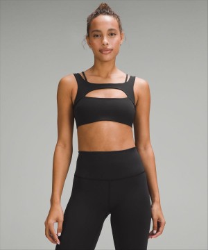 Lululemon Everlux Front Cut-Out Train Bra Light Support, B/C Cup Sport BH Dam Svarta Sverige | PENDTB956