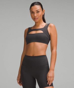 Lululemon Everlux Front Cut-Out Train Bra Light Support, B/C Cup Sport BH Dam Mörkgrå Sverige | FUWXSR480
