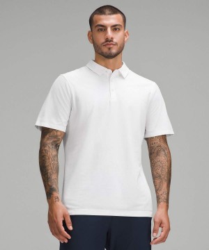 Lululemon Evolution Oxford Korta-Sleeve Piketröja Herr Vita Sverige | ZEFMWR126