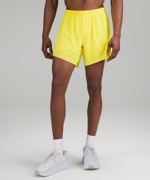 Lululemon Fast and Free Fodrade 6" Shorts Herr Gula Sverige | MJPZNA721