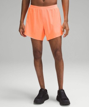 Lululemon Fast and Free Fodrade 6" Shorts Herr Orange Sverige | VOMULS841