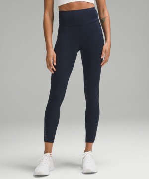 Lululemon Fast and Free High-Rise 25” Pockets Updated Tights Dam Marinblå Sverige | VOPSUH589