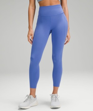Lululemon Fast and Free High-Rise 25” Pockets Updated Tights Dam Indigo Sverige | LOHJPU214