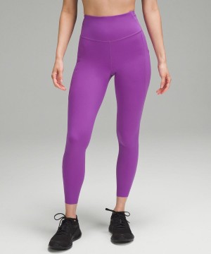Lululemon Fast and Free High-Rise 25” Pockets Updated Tights Dam Lila Sverige | MAOBUK126