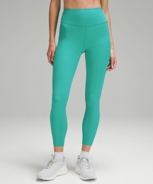 Lululemon Fast and Free High-Rise 25” Pockets Updated Tights Dam Gröna Sverige | WXINAF406
