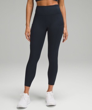 Lululemon Fast and Free High-Rise 25” Tights Dam Marinblå Sverige | BWIHOS678