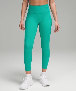 Lululemon Fast and Free High-Rise 25” Tights Dam Gröna Sverige | OCNHRS609