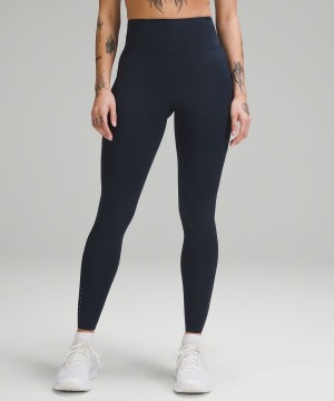 Lululemon Fast and Free High-Rise 28” Pockets Updated Tights Dam Marinblå Sverige | SJLZTV314