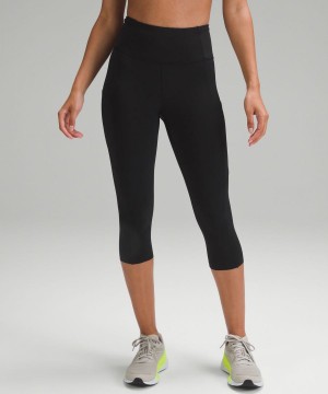 Lululemon Fast and Free High-Rise Crop 19" Tights Dam Svarta Sverige | DTSGJA097