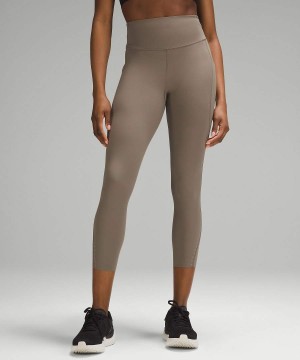 Lululemon Fast and Free High-Rise Crop 23" Pockets Updated Tights Dam Grå Sverige | RWQBNM586