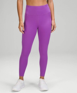 Lululemon Fast and Free High-Rise Crop 23" Tights Dam Lila Sverige | YAVJBF150