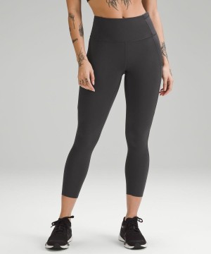Lululemon Fast and Free High-Rise Crop 23" Tights Dam Mörkgrå Sverige | JNMXUB358