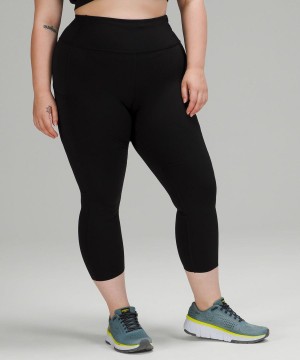 Lululemon Fast and Free High-Rise Crop 23" Tights Dam Svarta Sverige | ATPGSN194