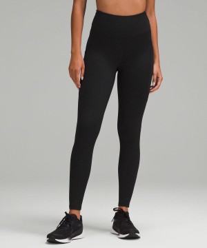 Lululemon Fast and Free High-Rise Thermal 28" Pockets Tights Dam Svarta Sverige | LPANUT728