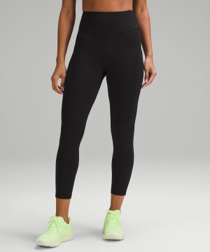 Lululemon Fast and Free High-Rise Thermal 25" Pockets Tights Dam Svarta Sverige | CJLBIM523