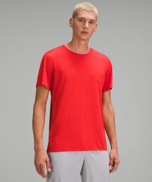 Lululemon Fast and Free Korta-Sleeve T-shirt Herr Röda Sverige | RGNWDY758