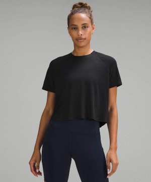Lululemon Fast and Free Race Length T-shirt Dam Svarta Sverige | IGSPZY819