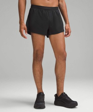 Lululemon Fast and Free Reflective 3" Shorts Herr Svarta Sverige | BTKFRI598