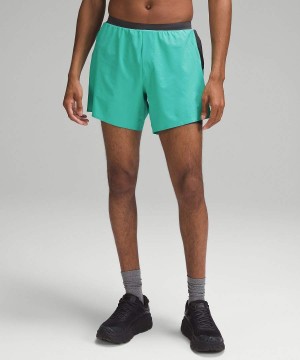 Lululemon Fast and Free Road to Trail Fodrade 6" Shorts Herr Gröna Sverige | ZCNJEG640