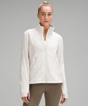 Lululemon Fleece-Fodrade Löpar Jackor Dam Vita Sverige | LJFOTP692