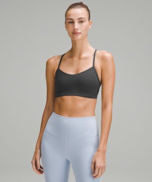 Lululemon Flow Y Bra Nulu Light Support, A–C Cups Sport BH Dam Mörkgrå Sverige | JZRWCU279
