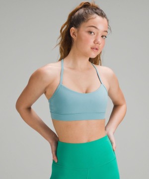 Lululemon Flow Y Bra Nulu Light Support, A–C Cups Sport BH Dam Turkos Sverige | VHNLDJ567