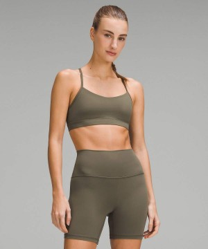 Lululemon Flow Y Bra Nulu Light Support, A–C Cups Sport BH Dam Mörkgröna Sverige | CXYZIW540