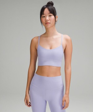 Lululemon Flow Y Nulu Longline Bra Light Support, A–C Cups Sport BH Dam Lila Sverige | RILBKZ260