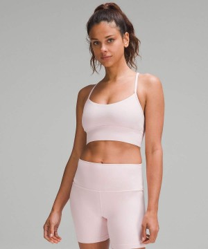 Lululemon Flow Y Nulu Longline Bra Light Support, A–C Cups Sport BH Dam Rosa Sverige | DOBMAC042