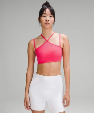 Lululemon Flow Y Snörade Bra Nulu Light Support, A–C Cups Sport BH Dam Röda Sverige | IZDLPJ368