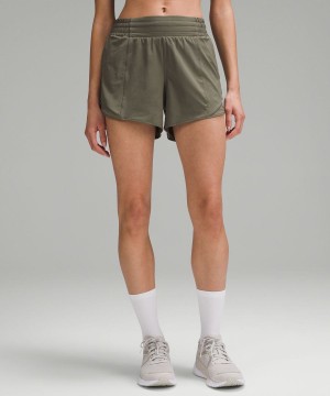 Lululemon Hotty Hot High-Rise Fodrade 4" Shorts Dam Gröna Sverige | HMDFCS038