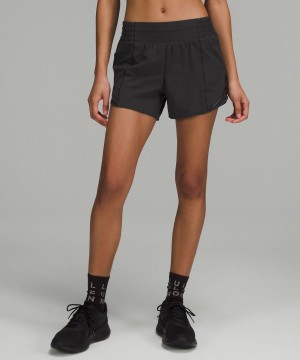 Lululemon Hotty Hot High-Rise Fodrade 4" Shorts Dam Svarta Sverige | BXMTNV907