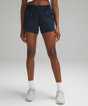 Lululemon Hotty Hot High-Rise Fodrade 4" Shorts Dam Marinblå Sverige | GXPWRJ548