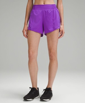 Lululemon Hotty Hot High-Rise Fodrade 4" Shorts Dam Lila Sverige | ZIWNEK072