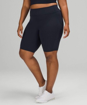 Lululemon Invigorate High-Rise 10" Shorts Dam Marinblå Sverige | SZOIQW408